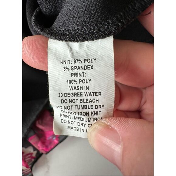 Every Body Every Wear Black Pink Floral Ruffle Dress Size Small - Picture 8 of 8